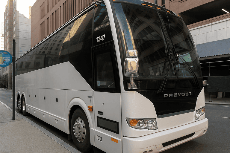 a Charter Bus Rental Victoria coach bus