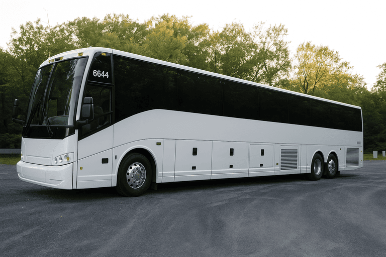 exterior of Charter Bus Rental Victoria coach bus